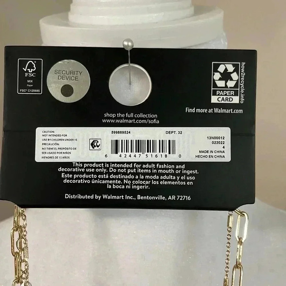 Sofia Jewelry by Sofia Vergara Women's Gold Tone Multi Stone Mutli Row Necklace - Picture 7 of 8